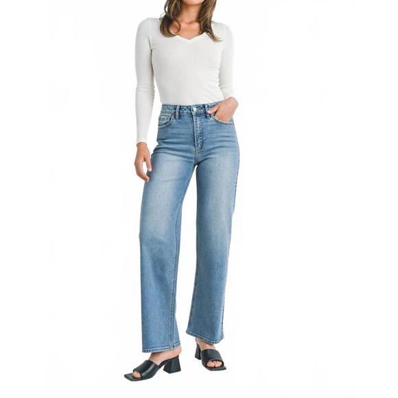 JBD High Rise Leopard Vintage Straight Jean